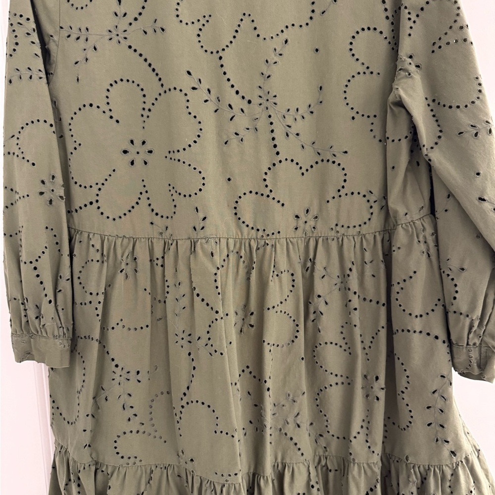 Zara olive Eyelet Dress - Picture 4 of 5